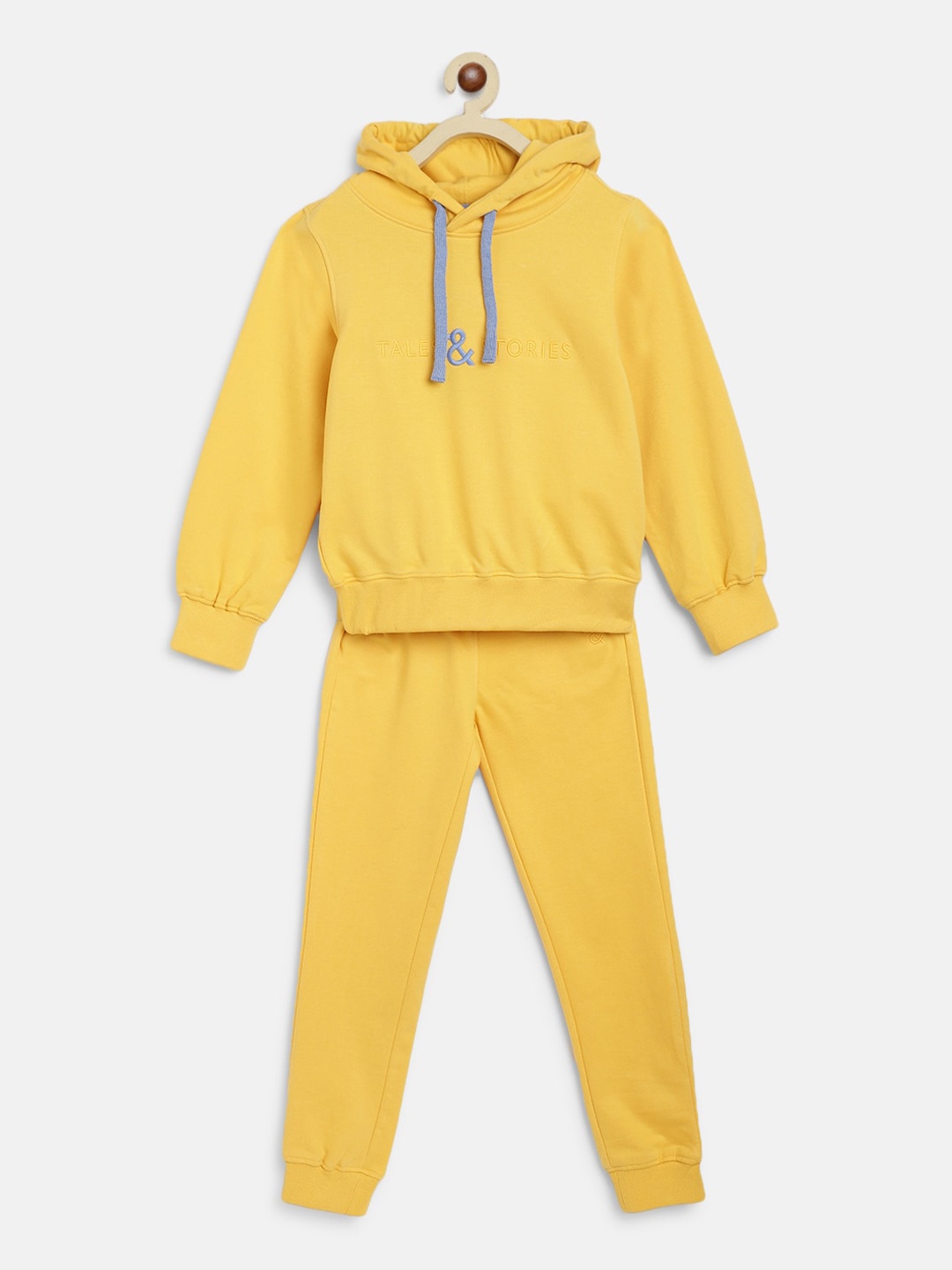 

TALES & STORIES Kids Hooded Night Suit, Yellow