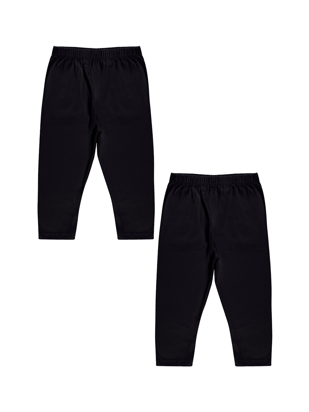 

KiddoPanti Girls Pack Of 2 Three-Fourth Length Leggings, Black