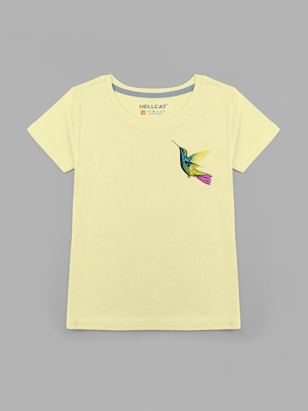 

HELLCAT Girls Hummingbird Printed T-shirt, Yellow