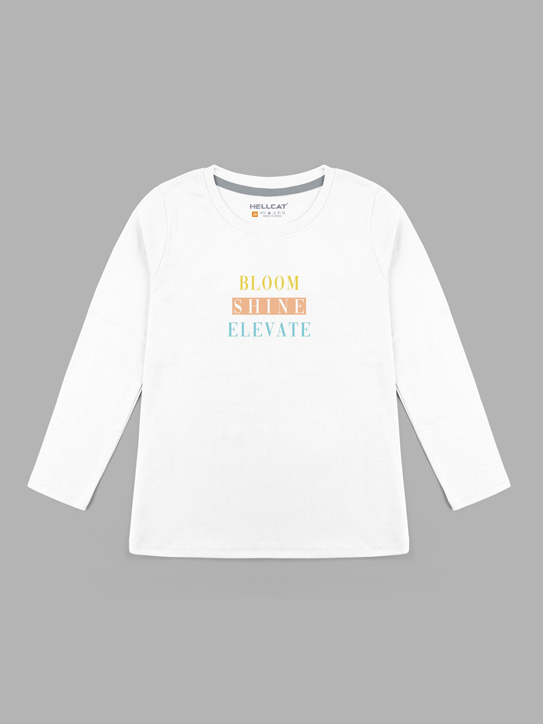 

HELLCAT Girls Typography Printed Cotton T-shirt, White