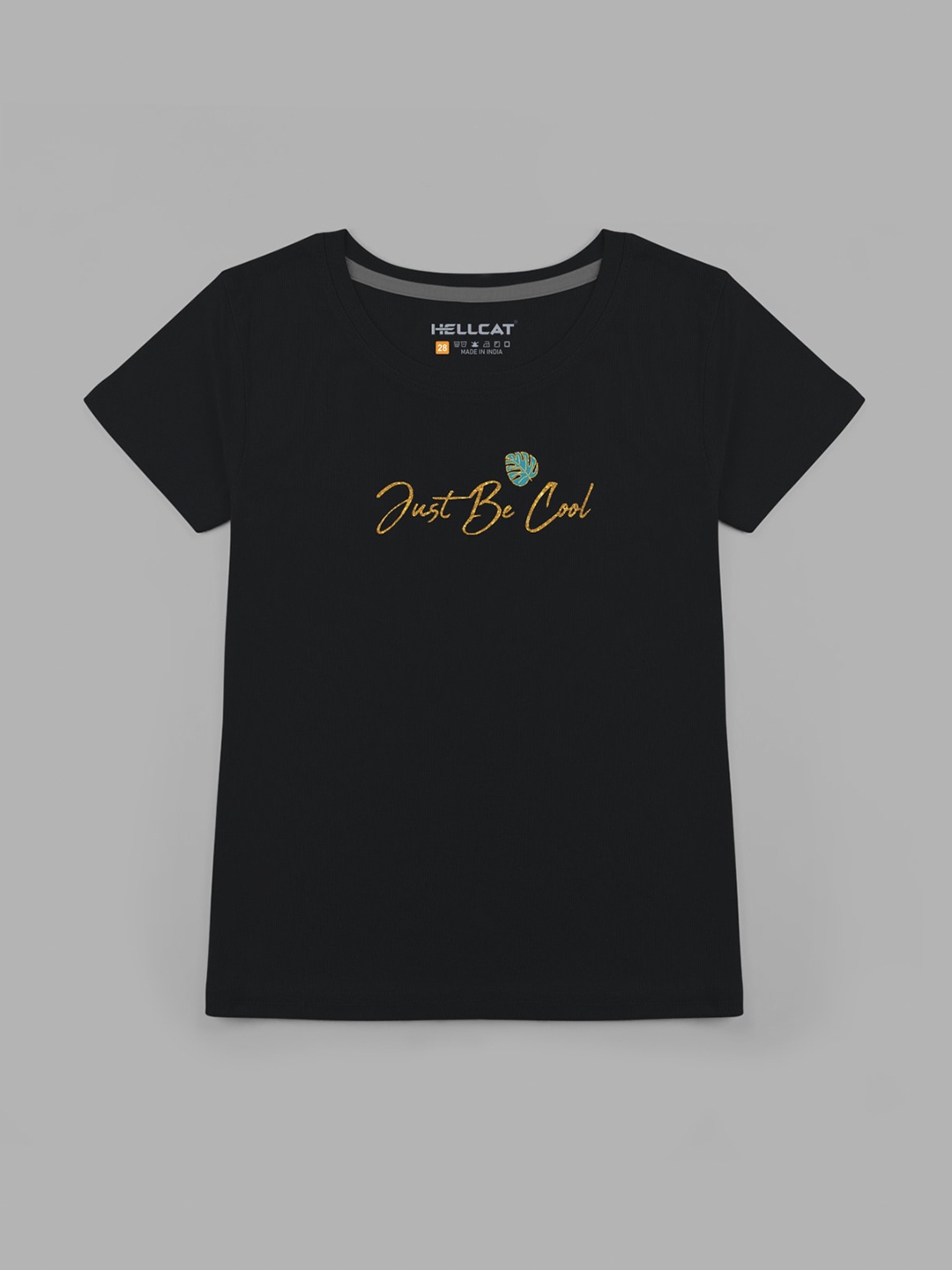 

HELLCAT Girls Typography Printed Cotton T-shirt, Black