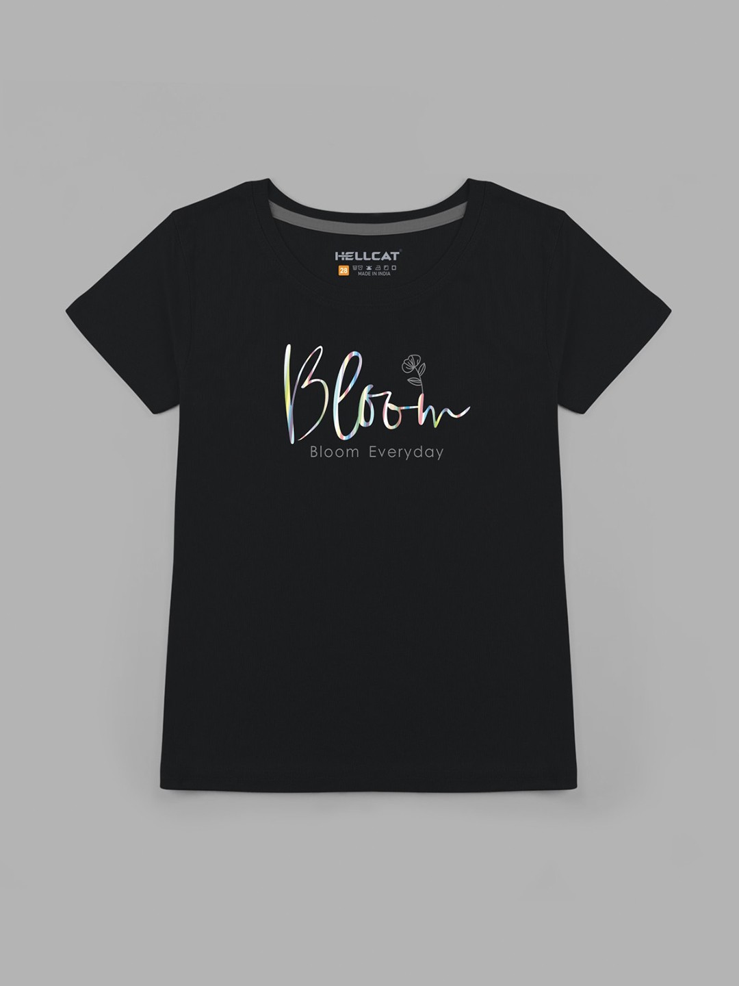 

HELLCAT Girls Typography Printed Cotton T-shirt, Black