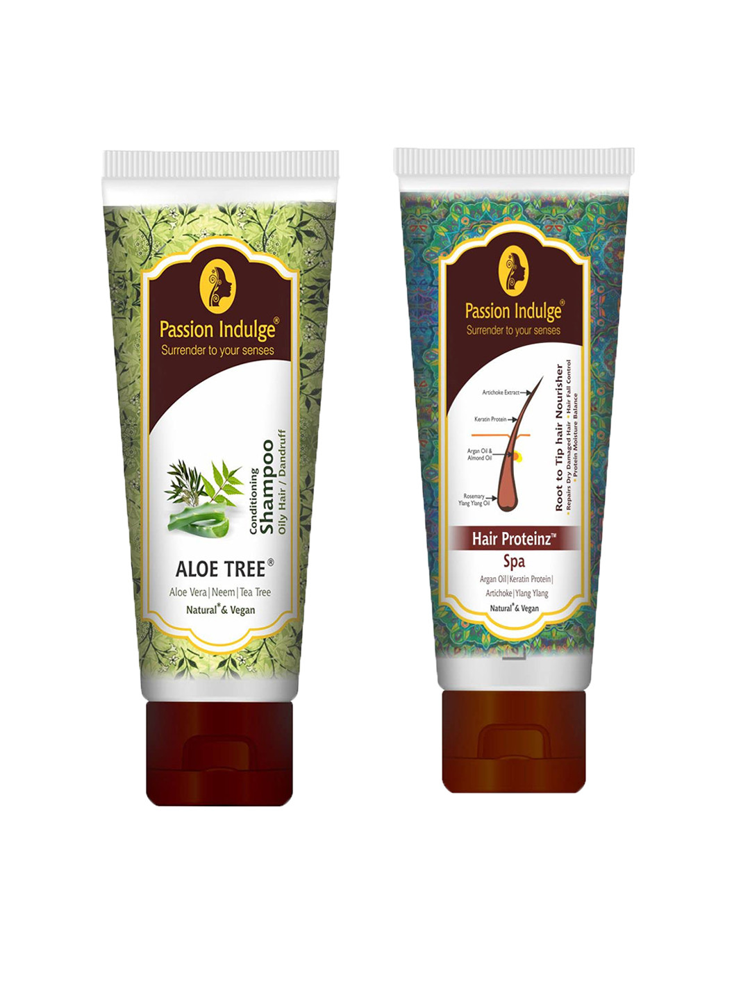 

Passion Indulge Set Of 2 Aloe Tree 2 in 1 Conditioning Shampoo & Hair Proteinz Spa Hair Care Kit, White