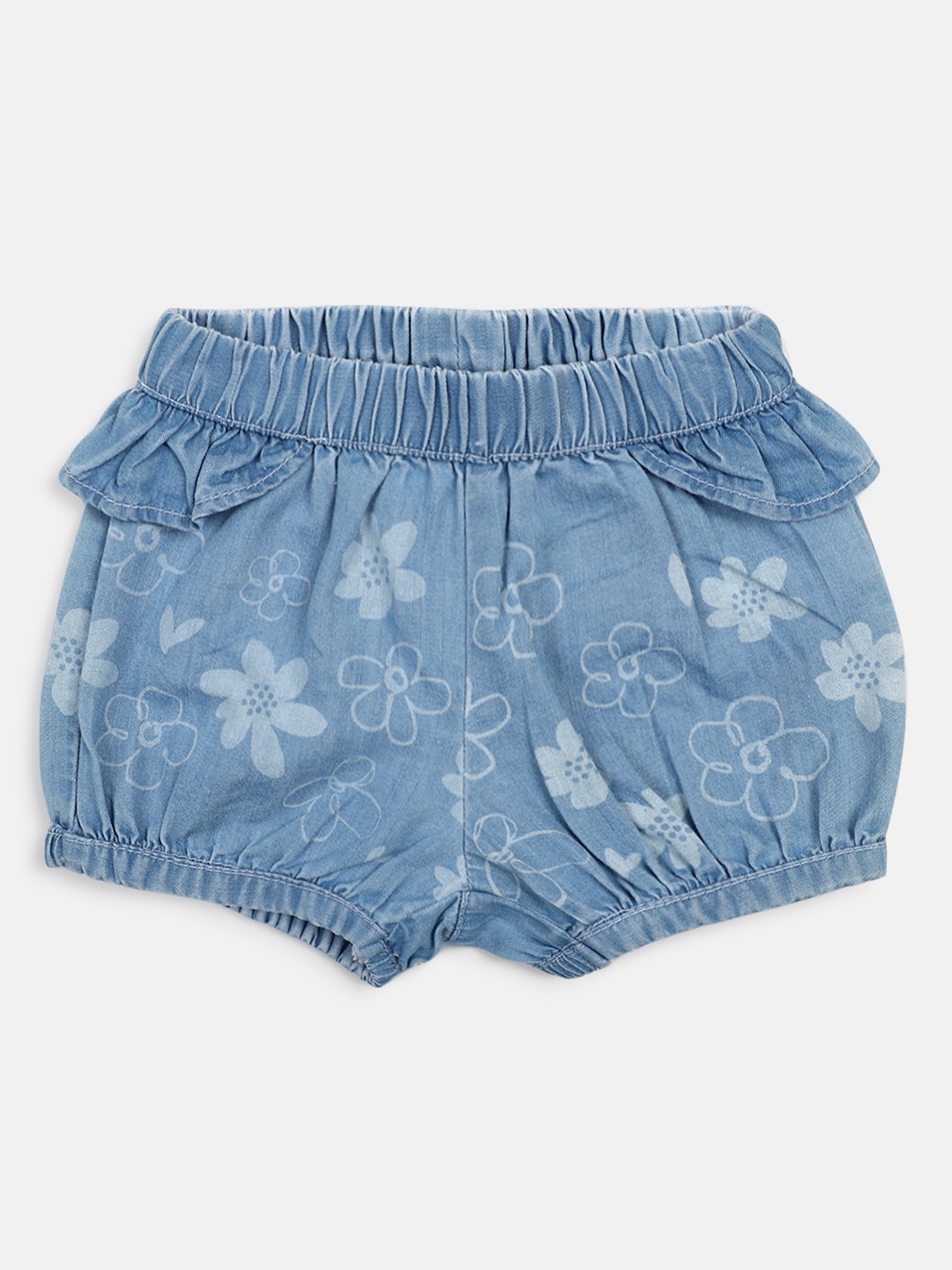 

Chicco Girls Floral Printed Cotton Denim Shorts, Blue