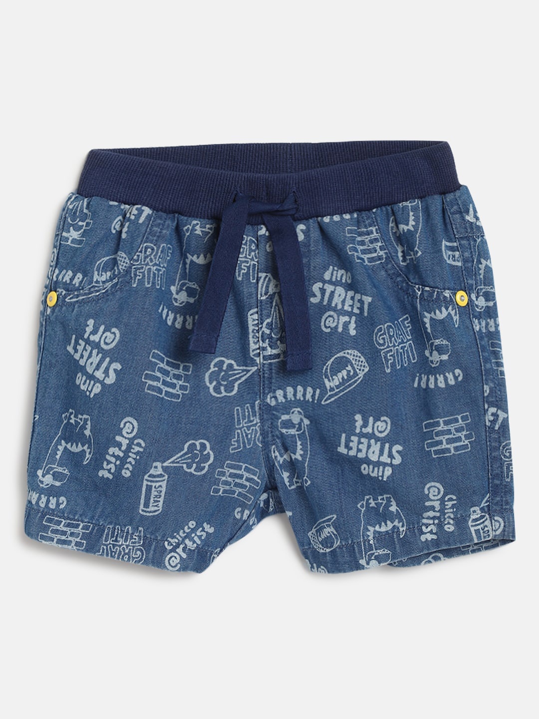 

Chicco Boys Cotton Conversational Printed Shorts, Blue