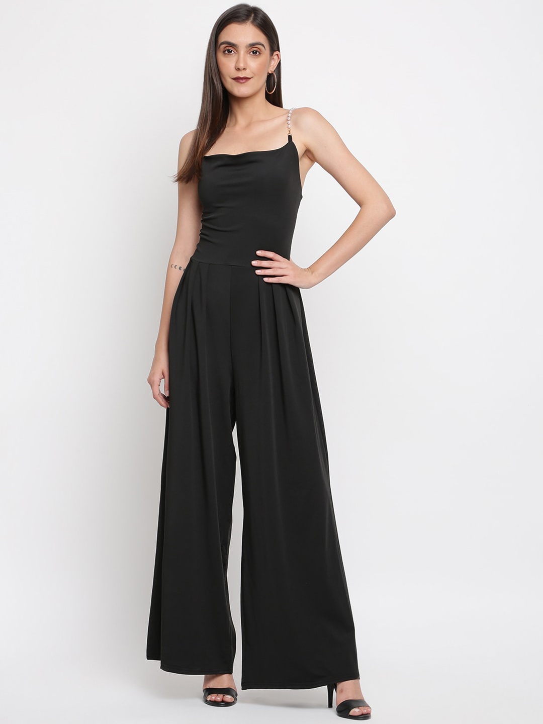 

iki chic Shoulder Straps Basic Jumpsuit, Black