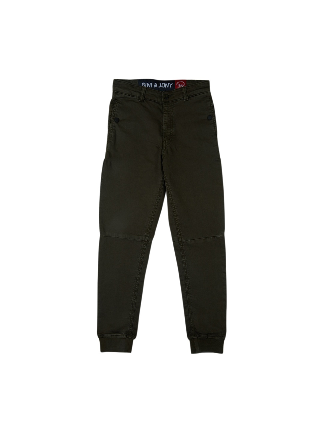 

Gini and Jony Boys Green Regular Fit Solid Joggers