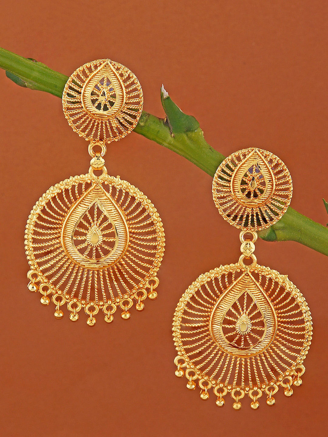 

Alamod Gold-Plated Circular Drop Earrings