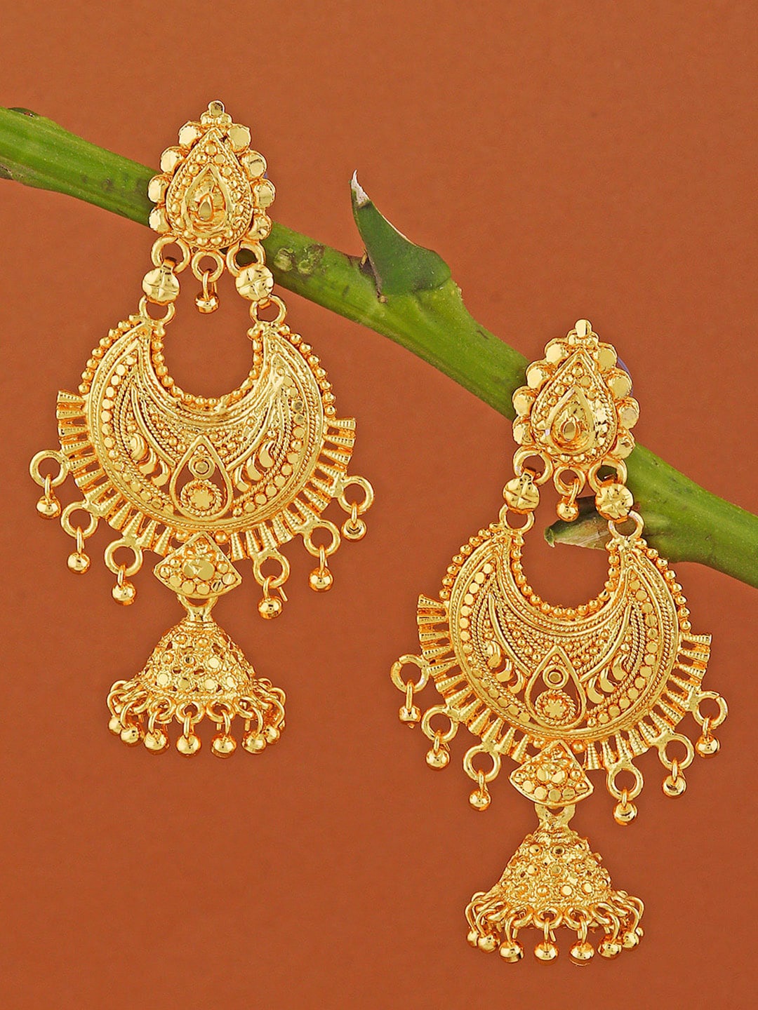 

Alamod Gold-Plated Classic Chandbalis Earrings