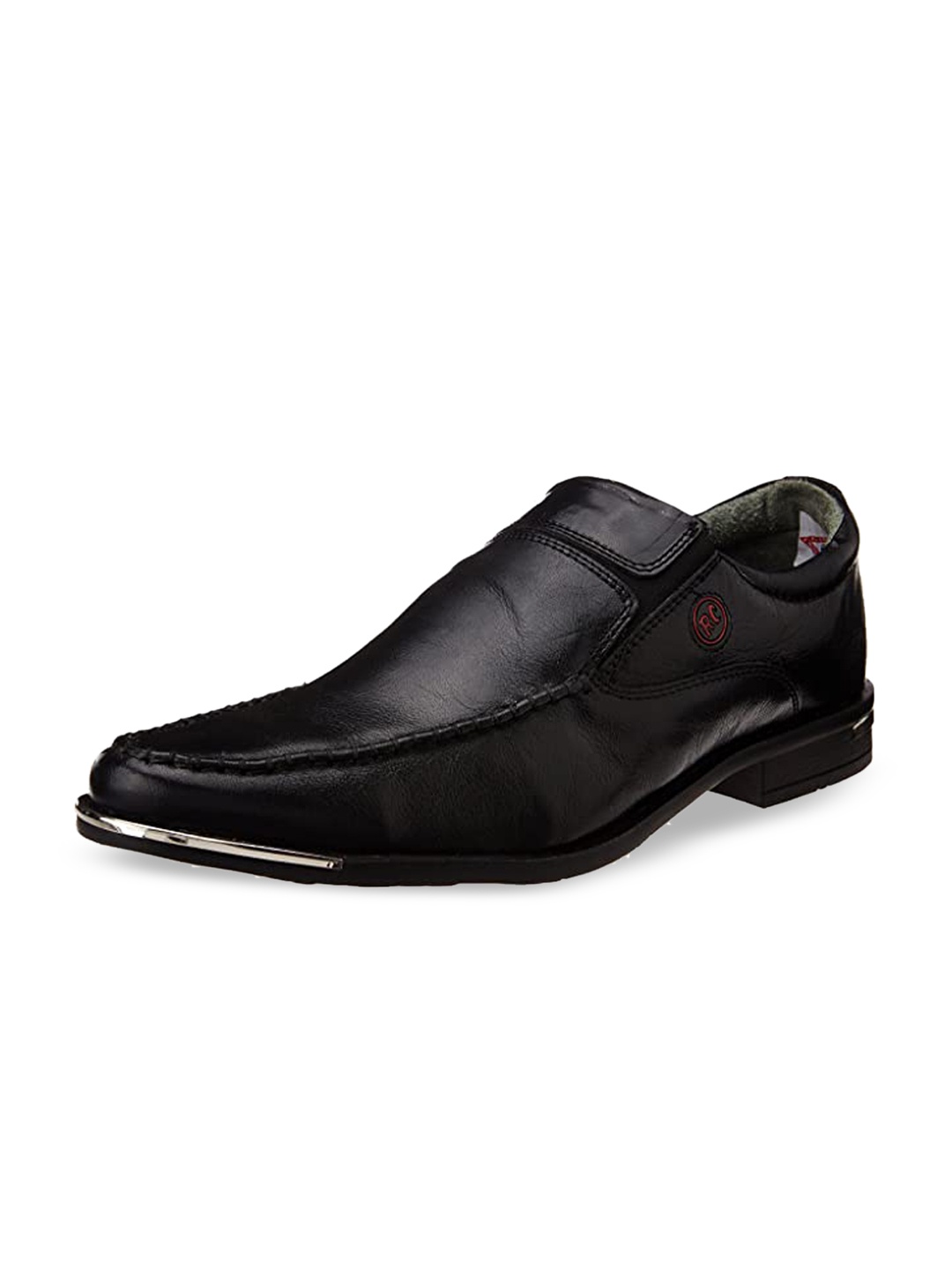 

Red Chief Men Round Toe Leather Formal Slip-On Shoes, Black