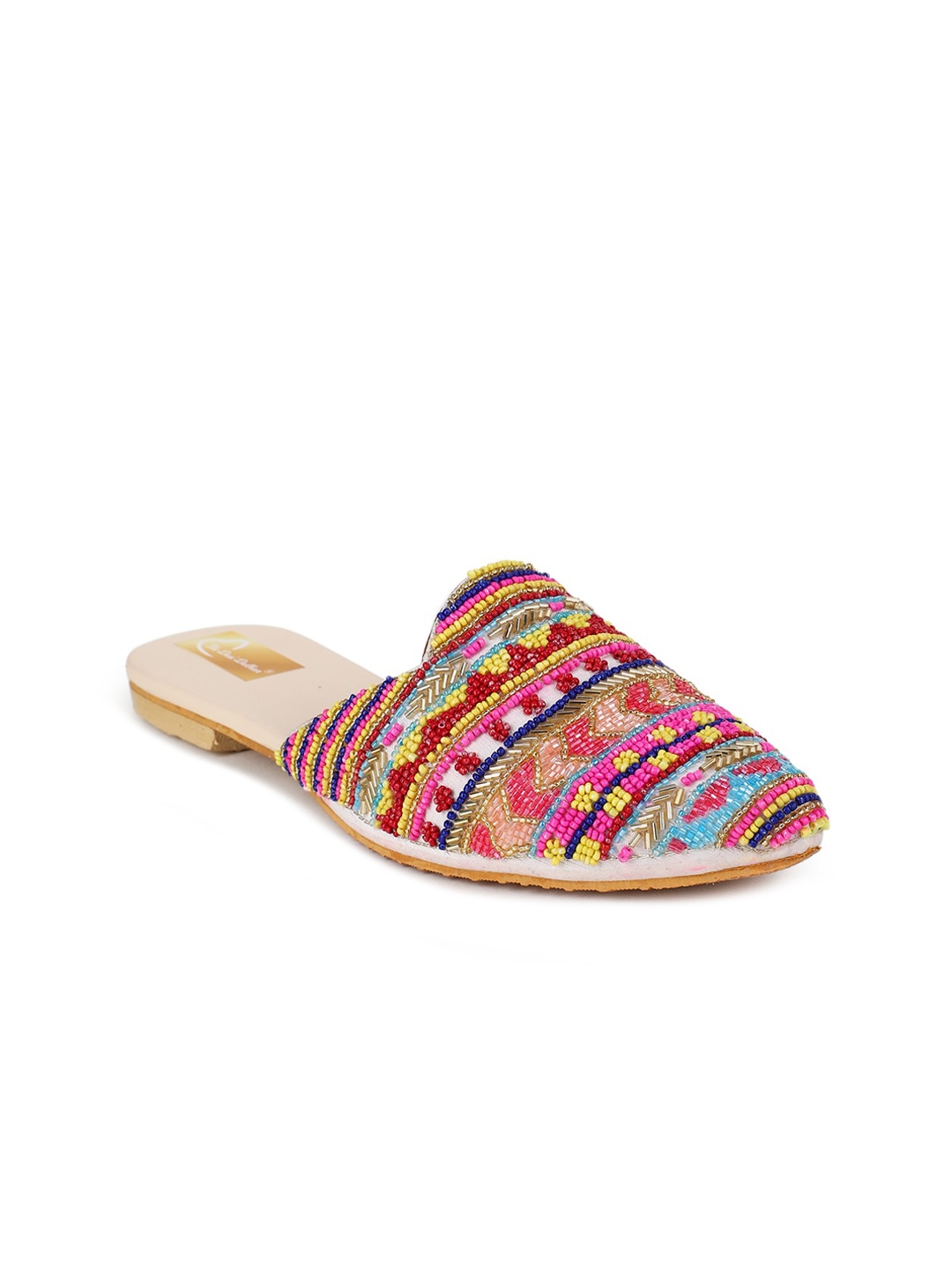 

The Desi Dulhan Women Embellished Ethnic Mules, Pink