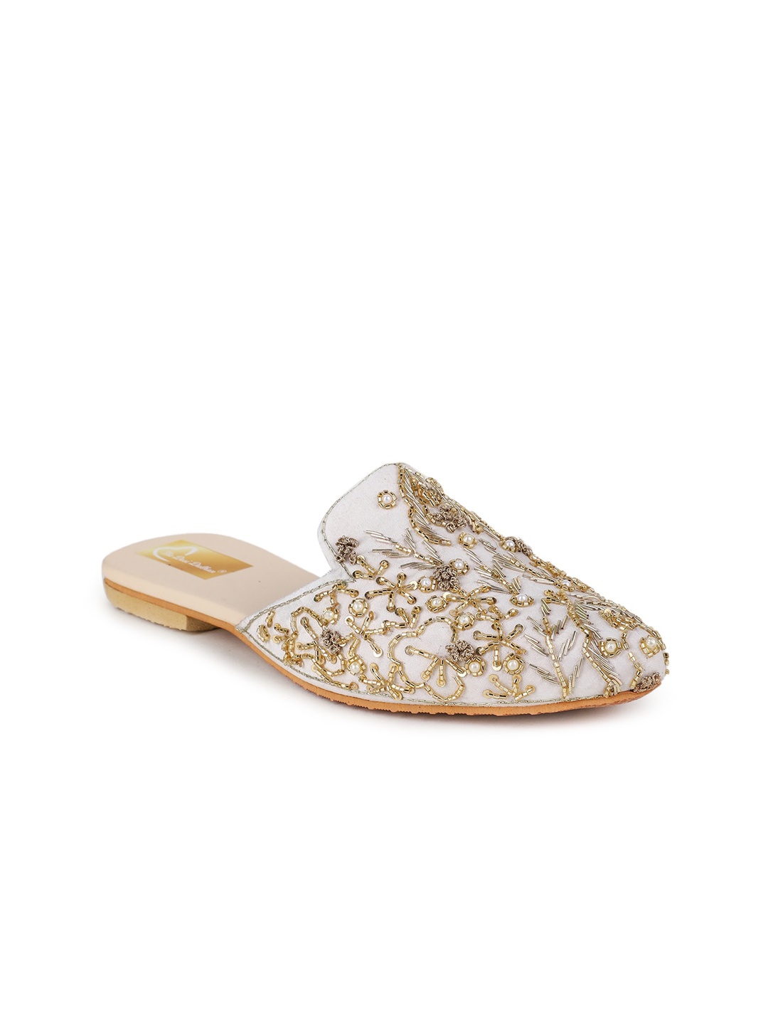 

The Desi Dulhan Women Embellished Ethnic Mules, White