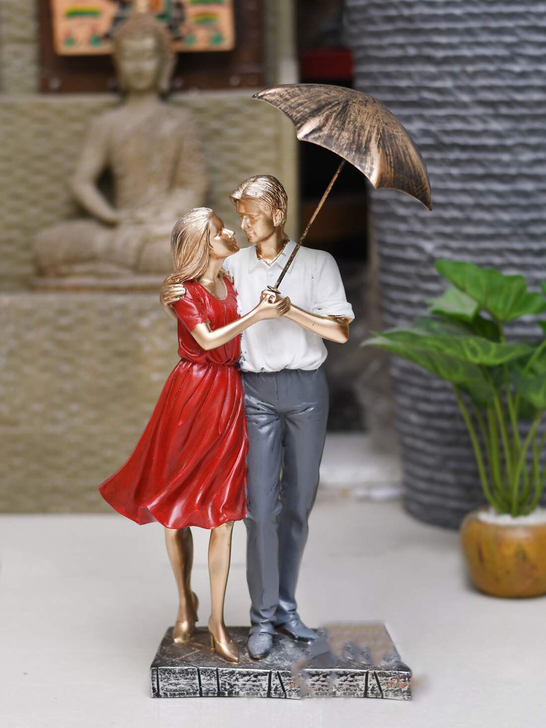 

Perpetual Love Couple with Umbrella Showpiece, White