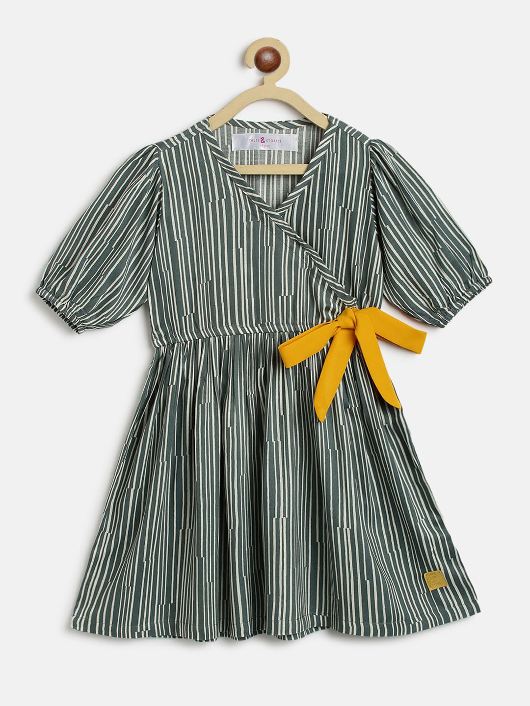 

TALES & STORIES Girls Striped Regular Dress, Grey