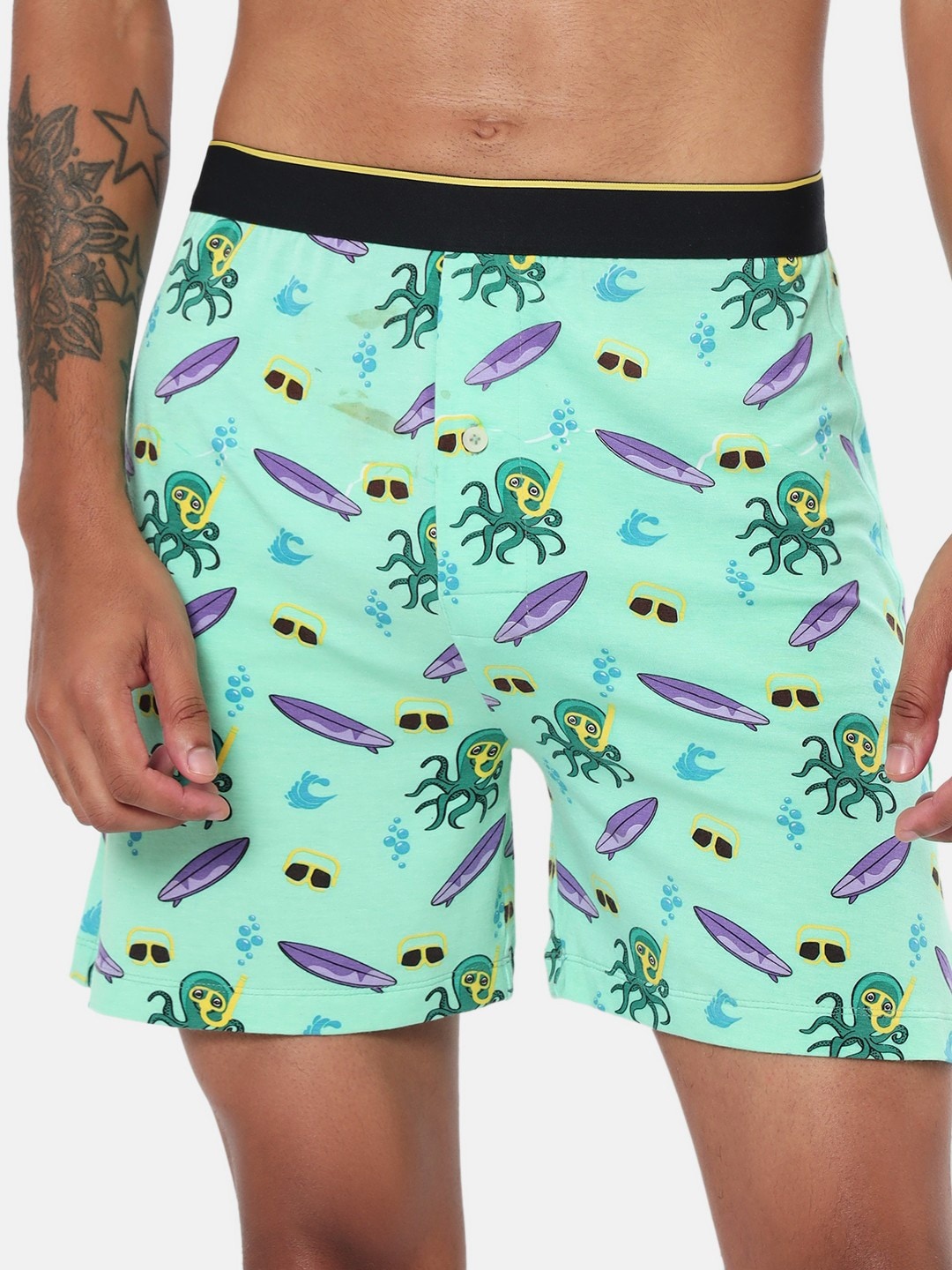

bummer Men Micro Modal Printed Serial Chiller Boxers, Sea green