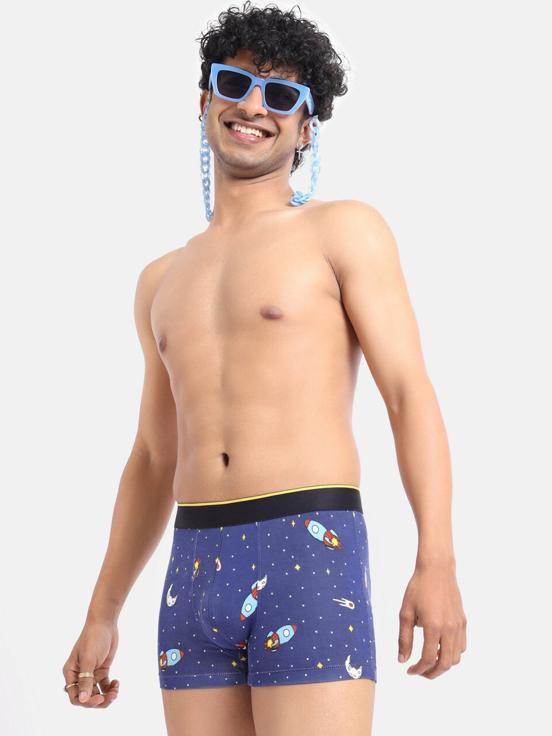 

bummer Men Printed Micro Modal Trunk TRPAL01M, Navy blue