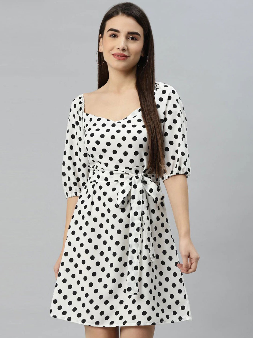 

Sleek Italia Crepe Fit And Flare Dress, White