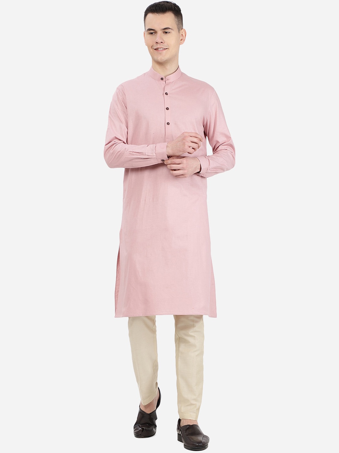 

Modi Kurta Plus Size Mandarin Collar Kurtas, Pink