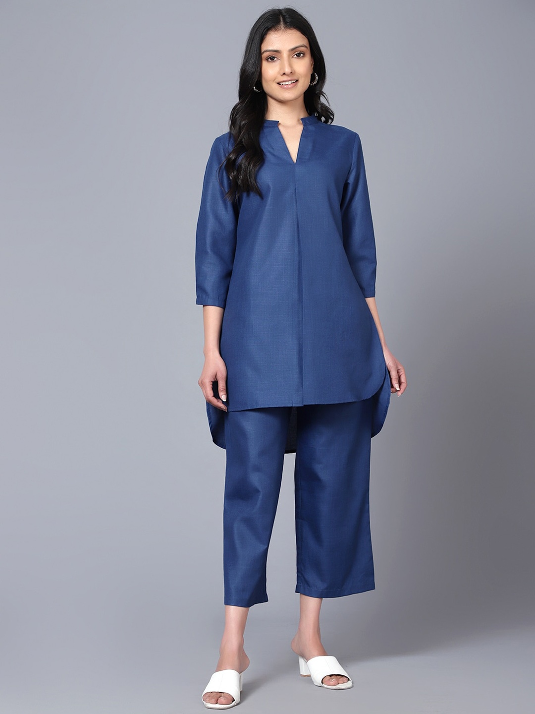 

Bani Women V-Neck Tunic With Trousers, Blue
