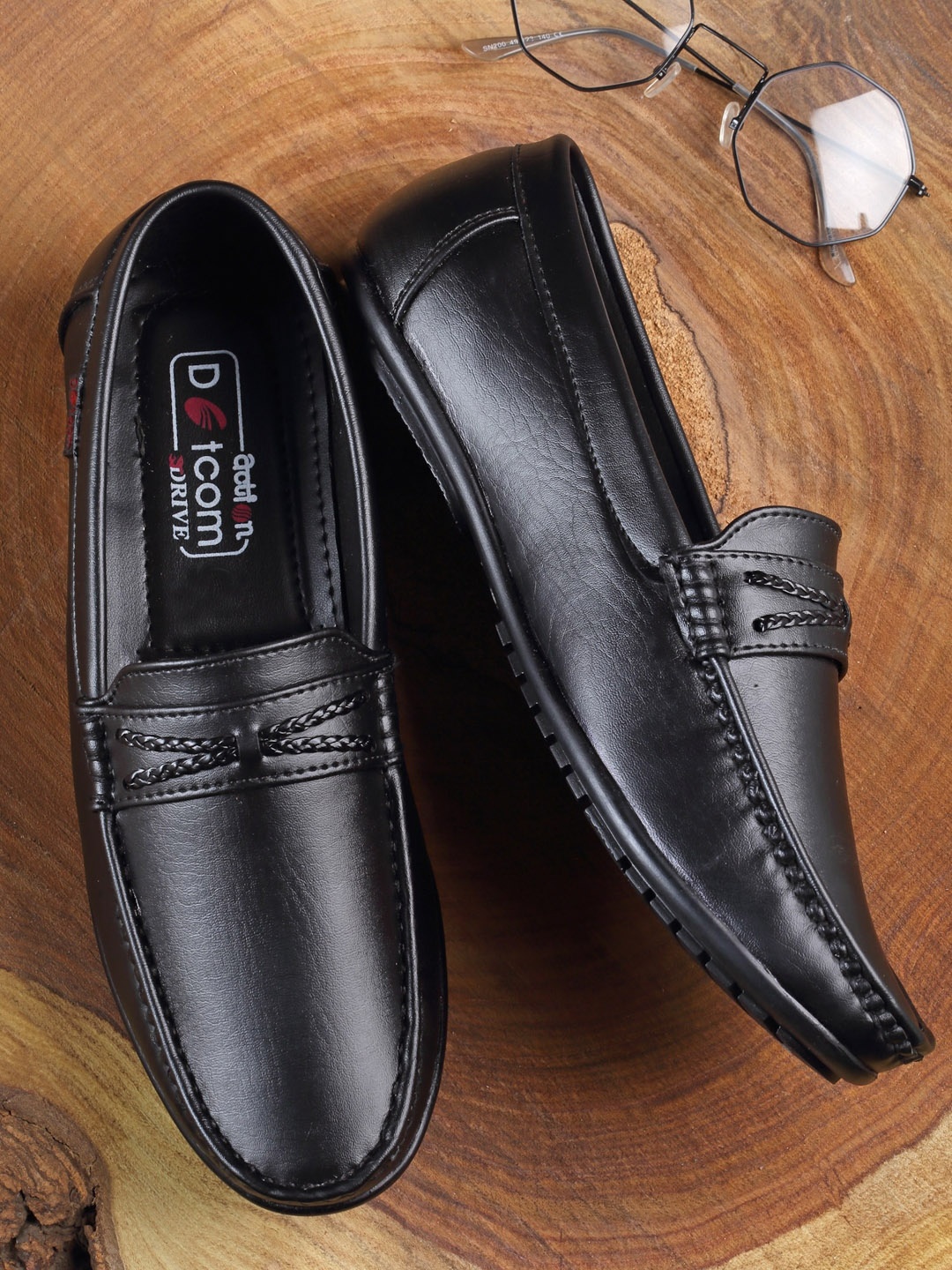 

Action Men Slip On Formal Loafers, Black
