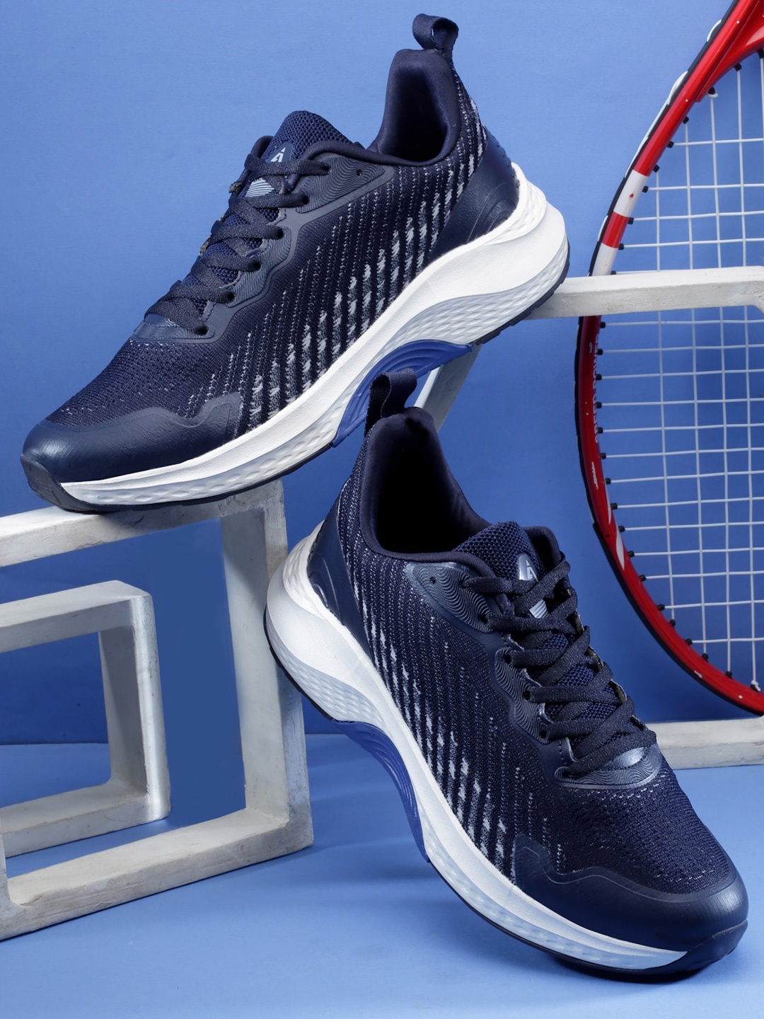

Action Men Mesh Running Non-Marking Sports Shoes, Navy blue