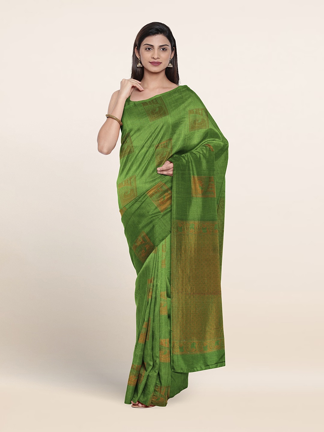 

Pothys Woven Design Pure Silk Saree, Green