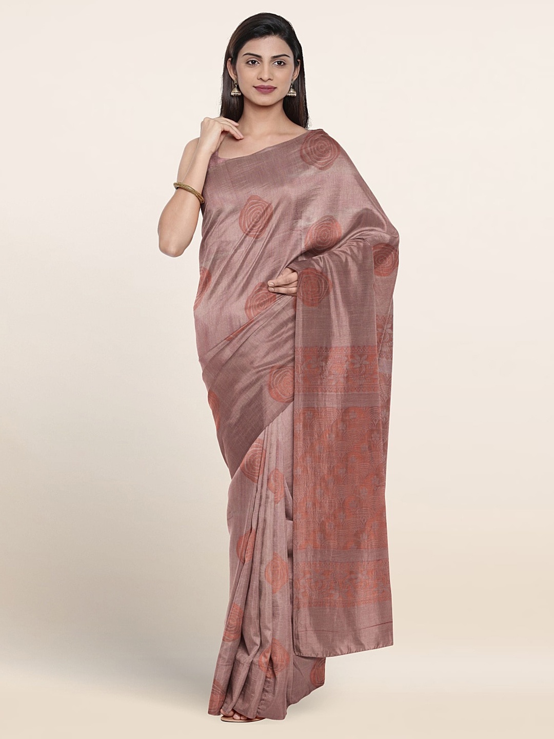 

Pothys Ethnic Motifs Woven Design Zari Silk Cotton Saree, Mauve