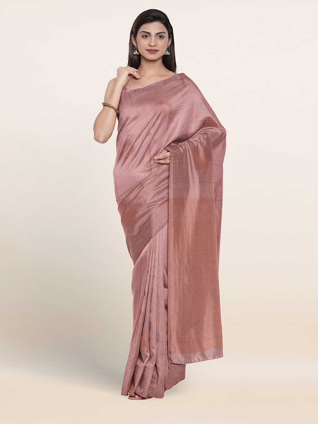 

Pothys Floral Woven Design Pure Silk Saree, Mauve