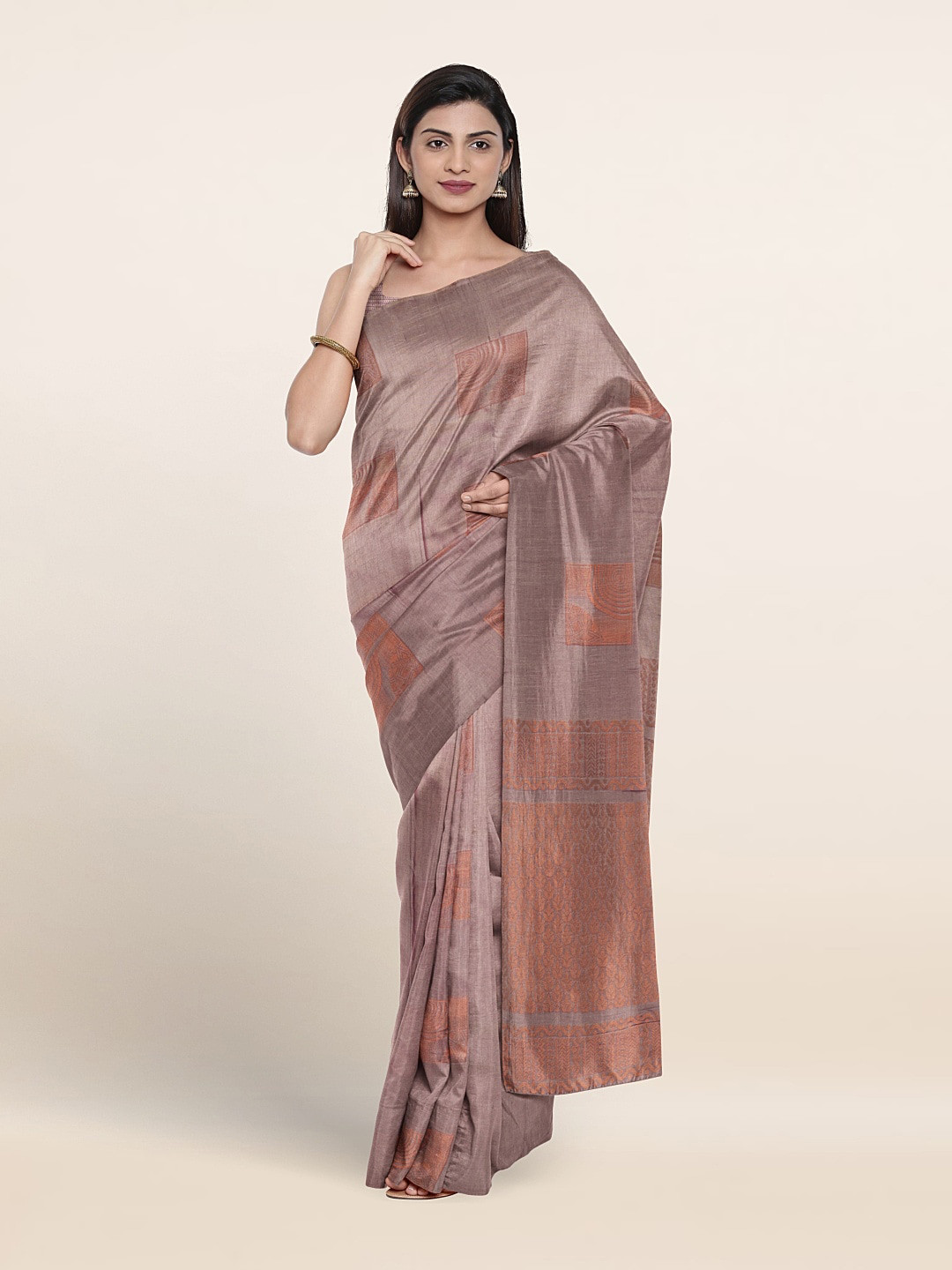 

Pothys Ethnic Motifs Woven Design Zari Silk Cotton Saree, Lavender