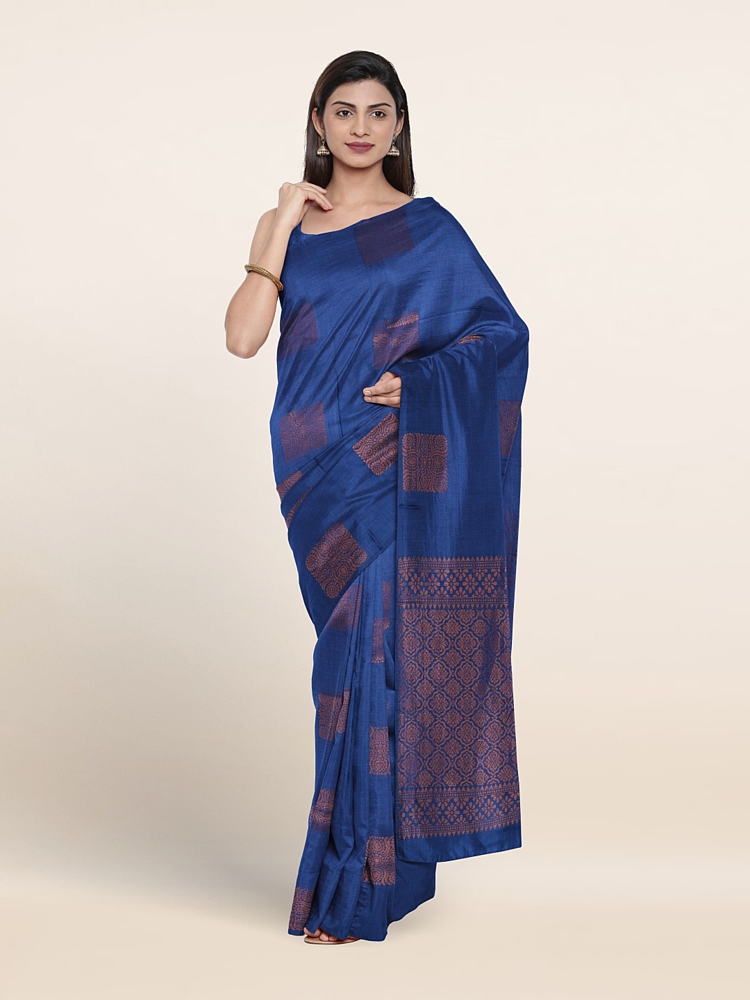 

Pothys Woven Design Zari Pure Silk Saree, Blue