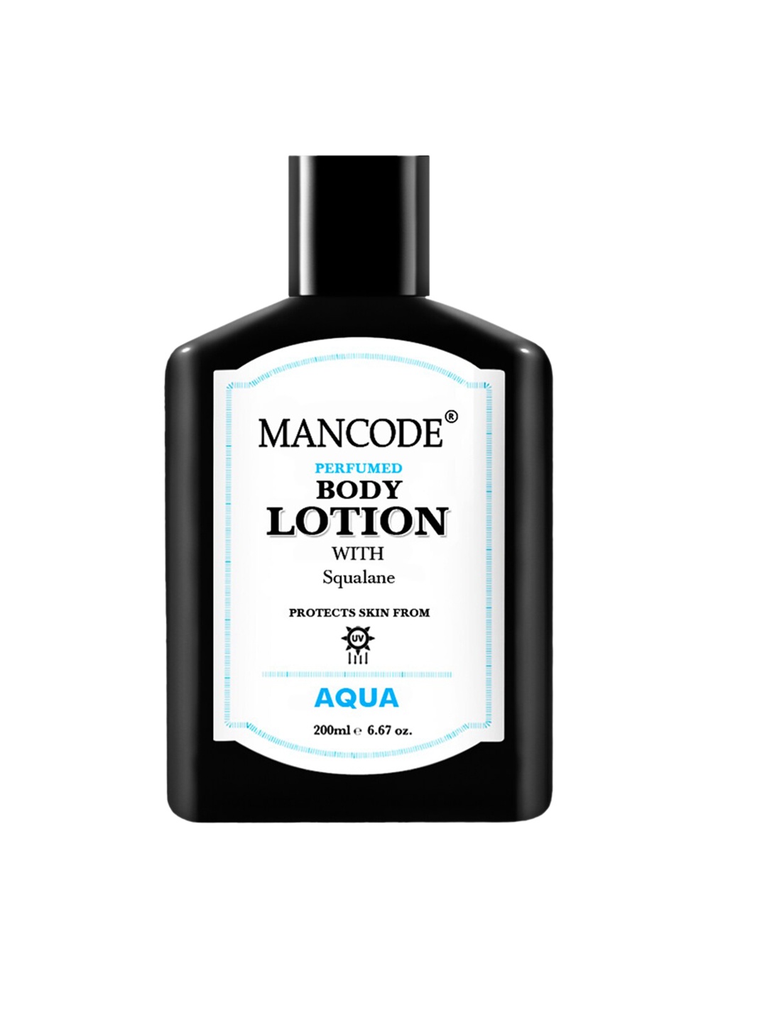 

MANCODE Men Aqua Perfumed Body Lotion with Squalane - 200 ml, Black