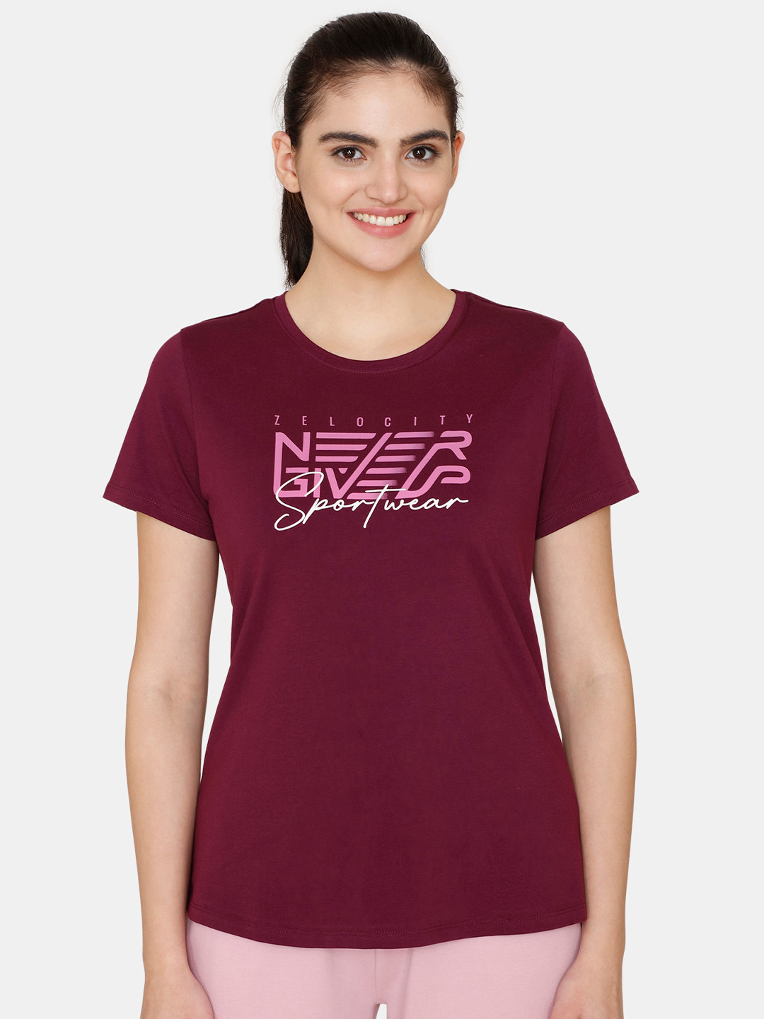 

Zelocity by Zivame Women Typography Print Top, Maroon