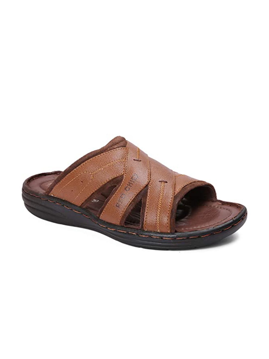 

Red Chief Men Leather Slip On Comfort Sandals, Tan