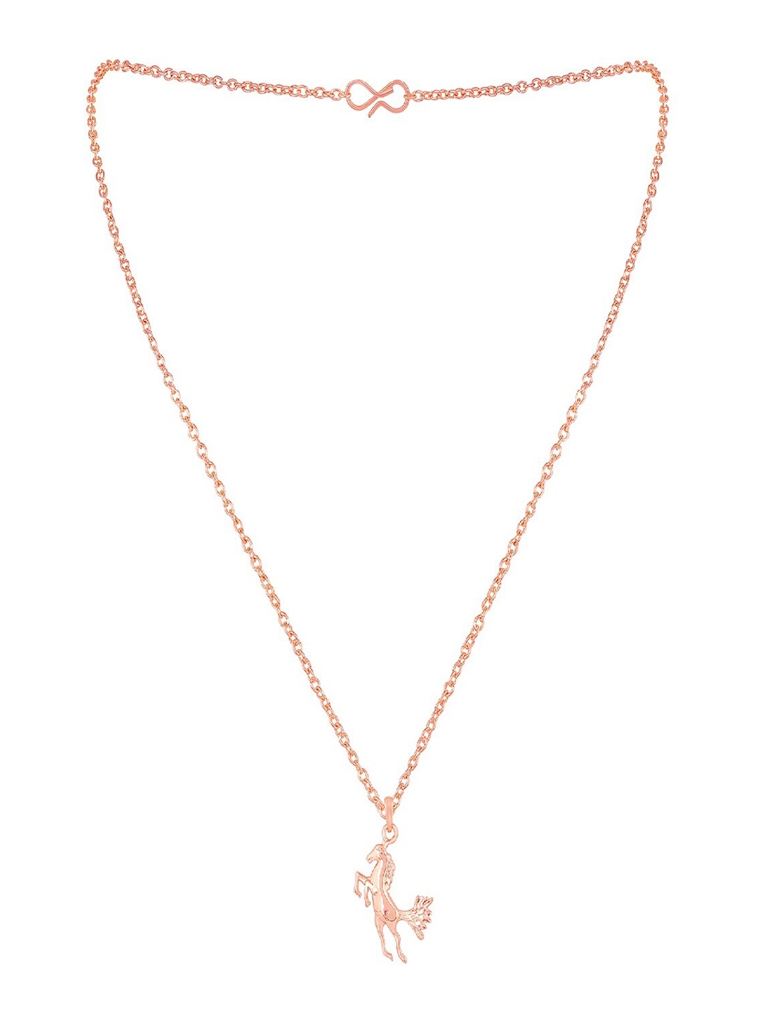 

Mahi Rose Gold-Plated Horse Shaped Charm Pendant With Chain