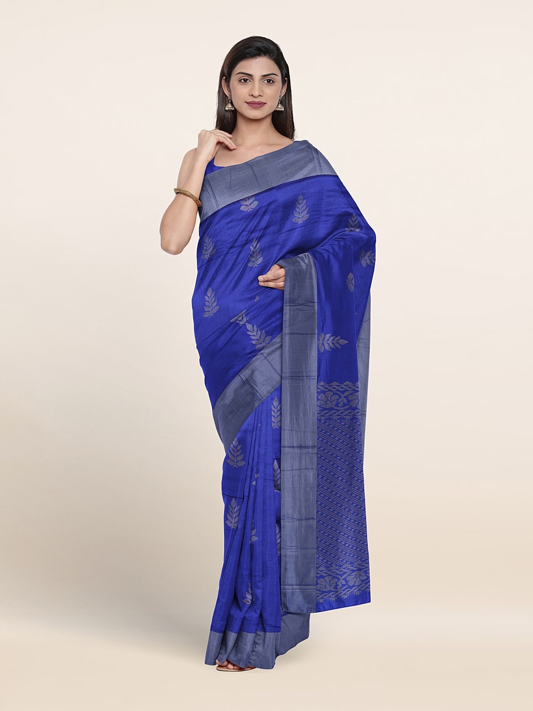 

Pothys Ethnic Motif Woven Design Pure Silk Saree, Blue