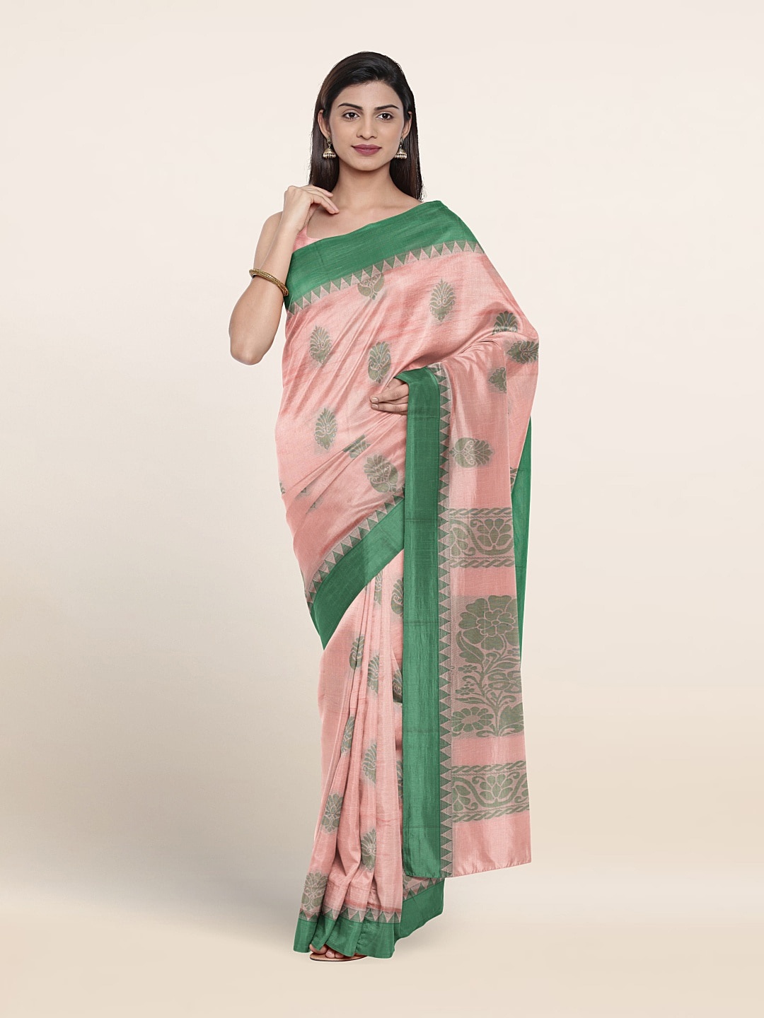 

Pothys Ethinic Motif Woven Design Pure Silk Saree, Peach