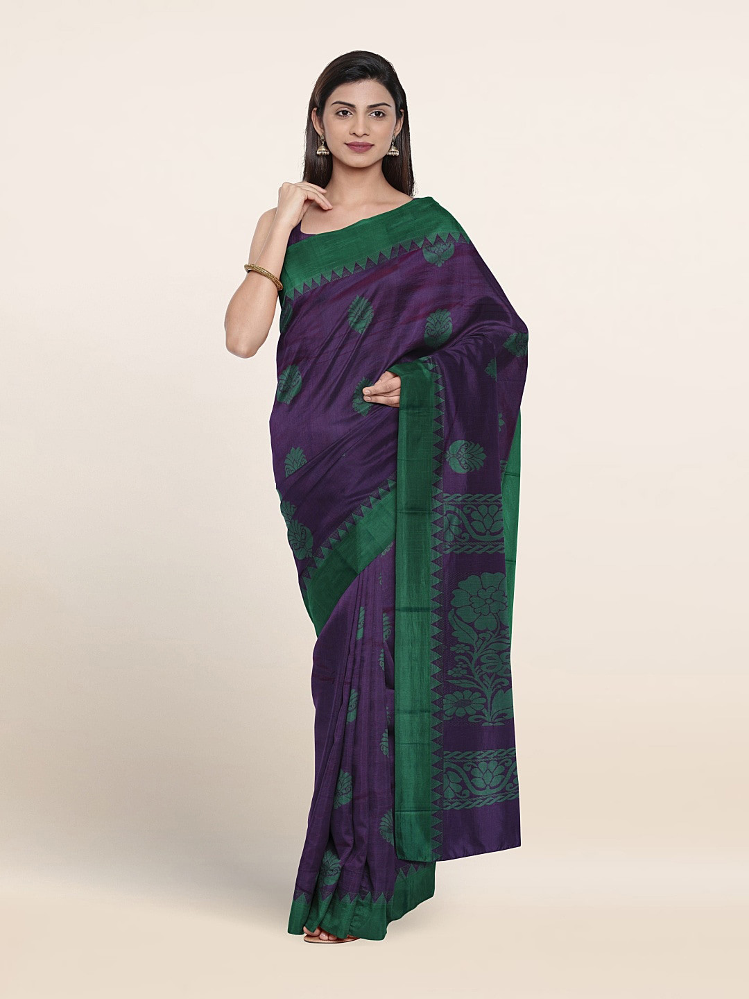 

Pothys Ethnic Motif Woven Design Pure Silk Saree, Violet