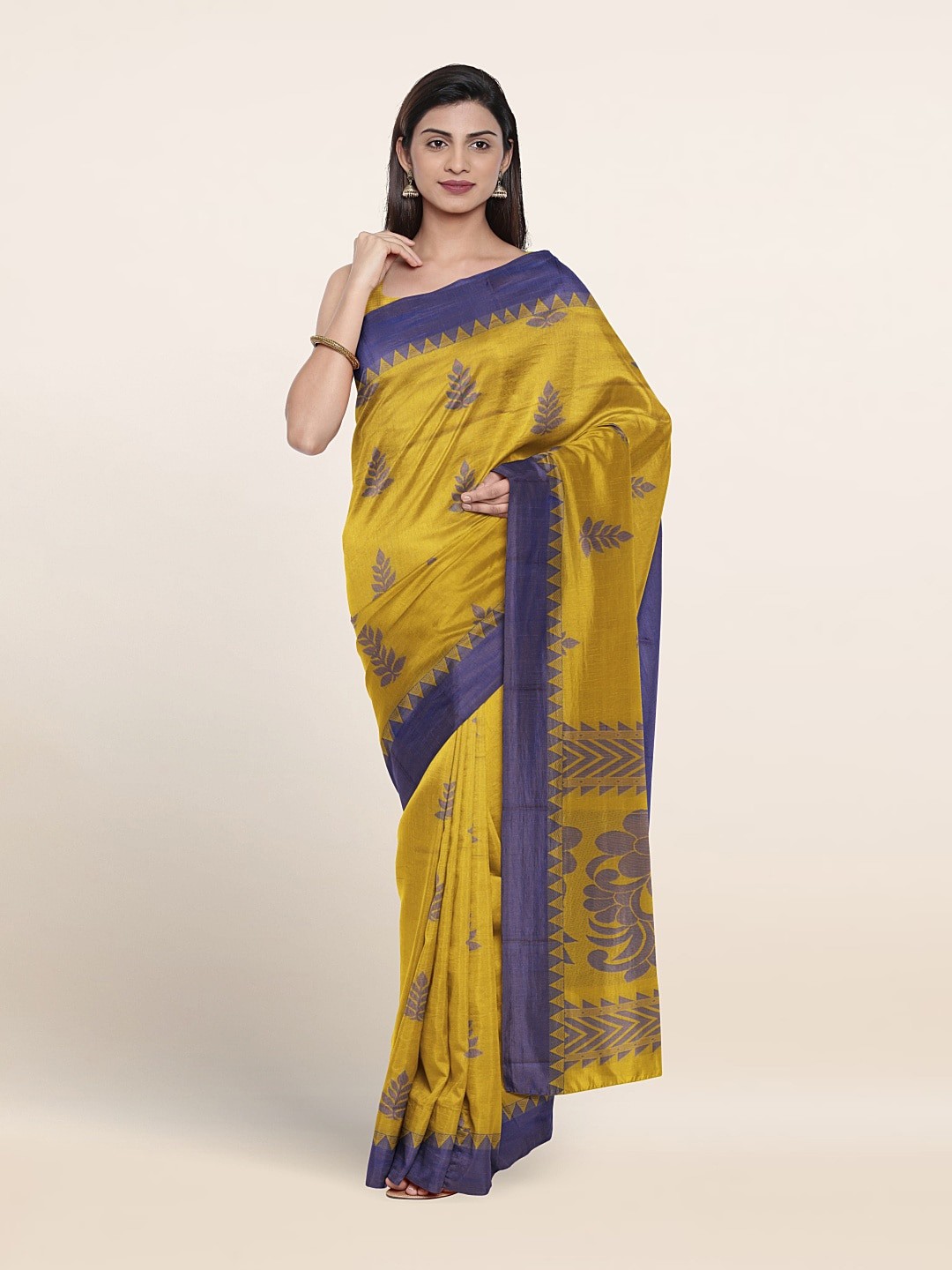 

Pothys Ethnic Motifs Woven Design Pure Silk Saree, Green