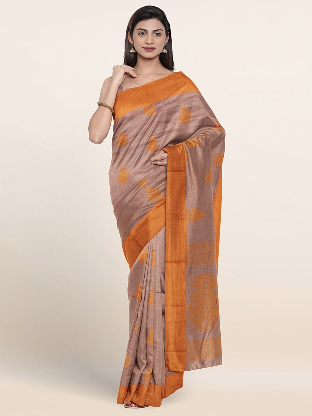 

Pothys Ethnic Motifs Woven Design Silk Cotton Saree, Mauve