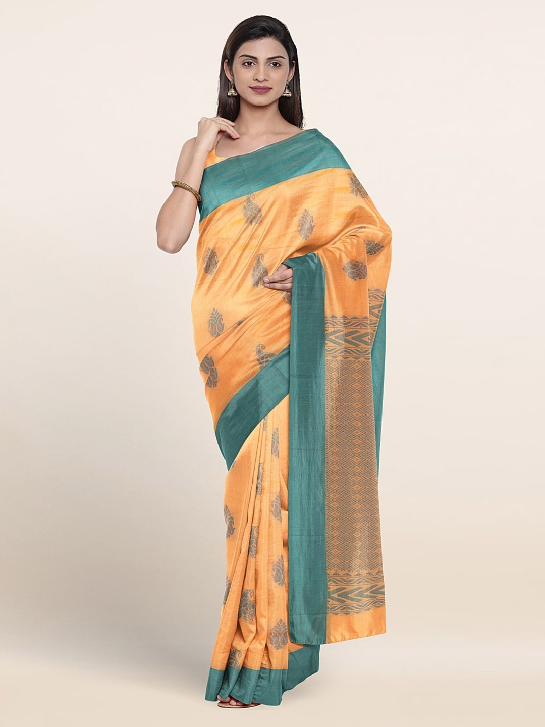 

Pothys Ethnic Motifs Woven Design Pure Silk Saree, Yellow