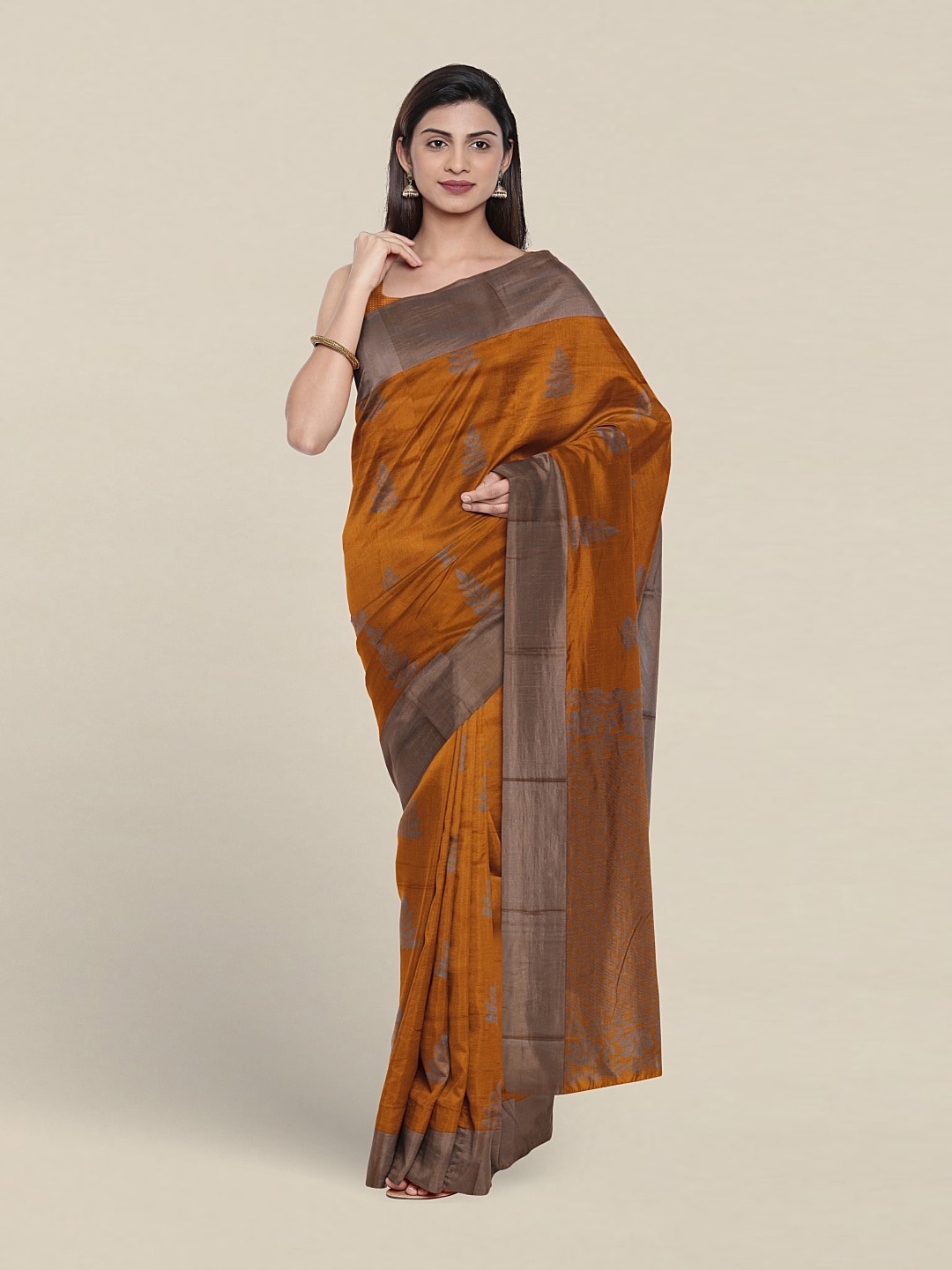 

Pothys Ethnic Motifs Woven Design Silk Cotton Saree, Mustard