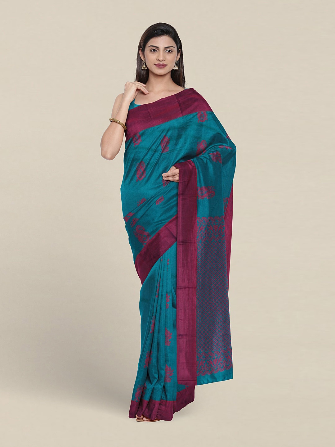 

Pothys Ethnic Motif Woven Design Pure Silk Saree, Blue