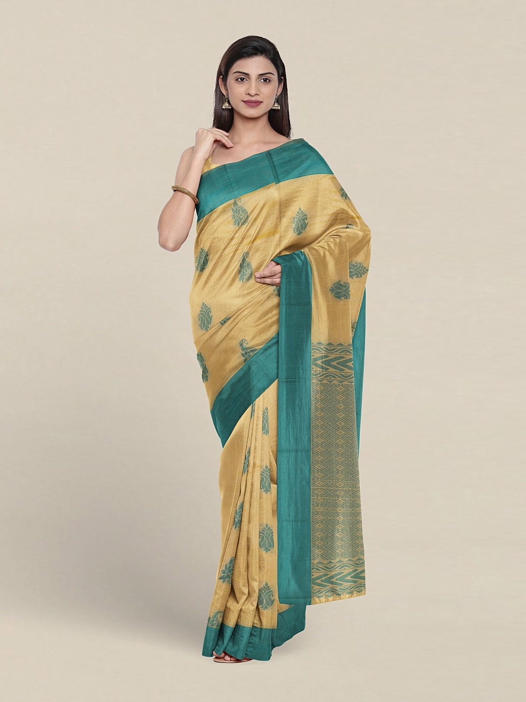 

Pothys Ethnic Motifs Woven Design Silk Cotton Saree, Yellow