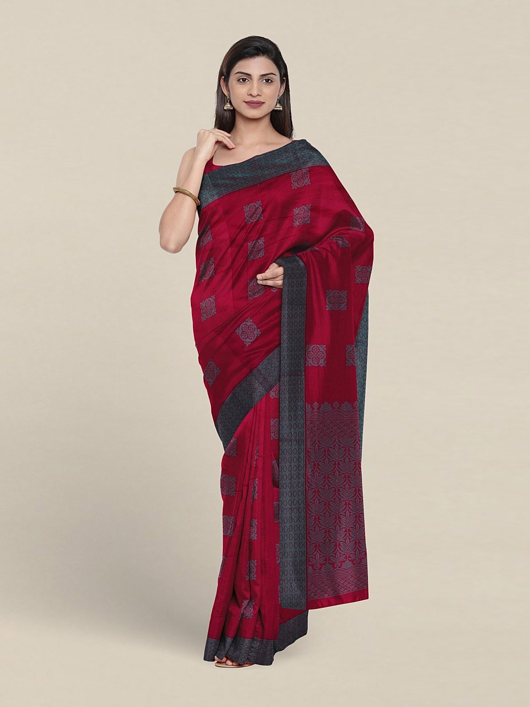 

Pothys Ethnic Motif Woven Design Pure Silk Saree, Purple