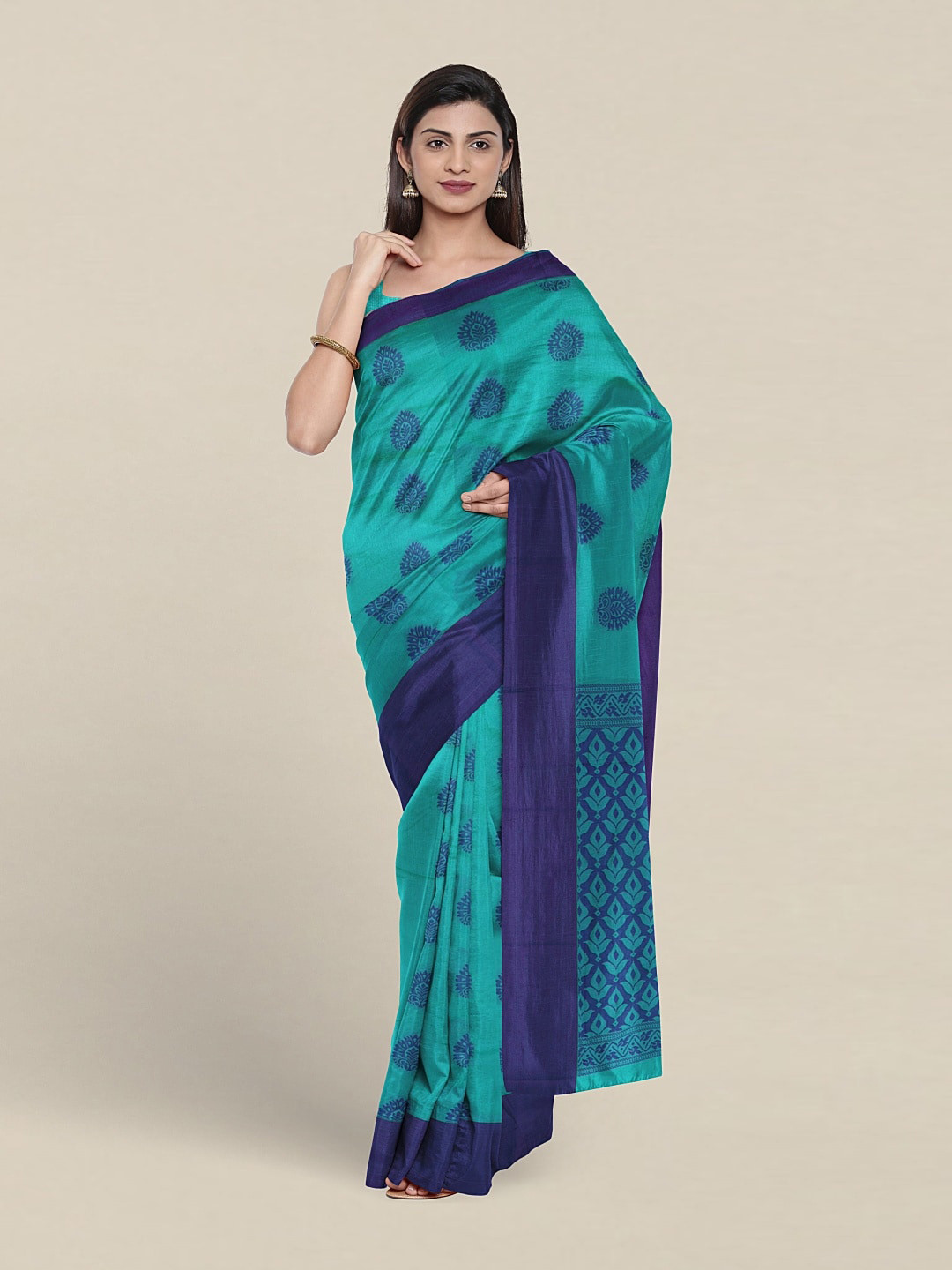 

Pothys Ethnic Motif Woven Design Pure Silk Saree, Blue