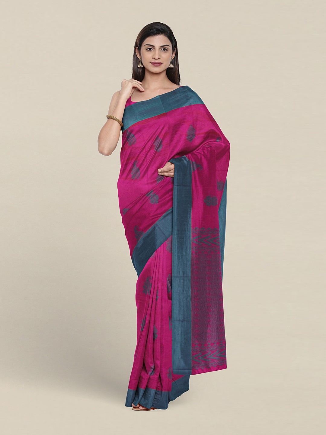

Pothys Ethnic Motifs Woven Design Silk Cotton Saree, Purple