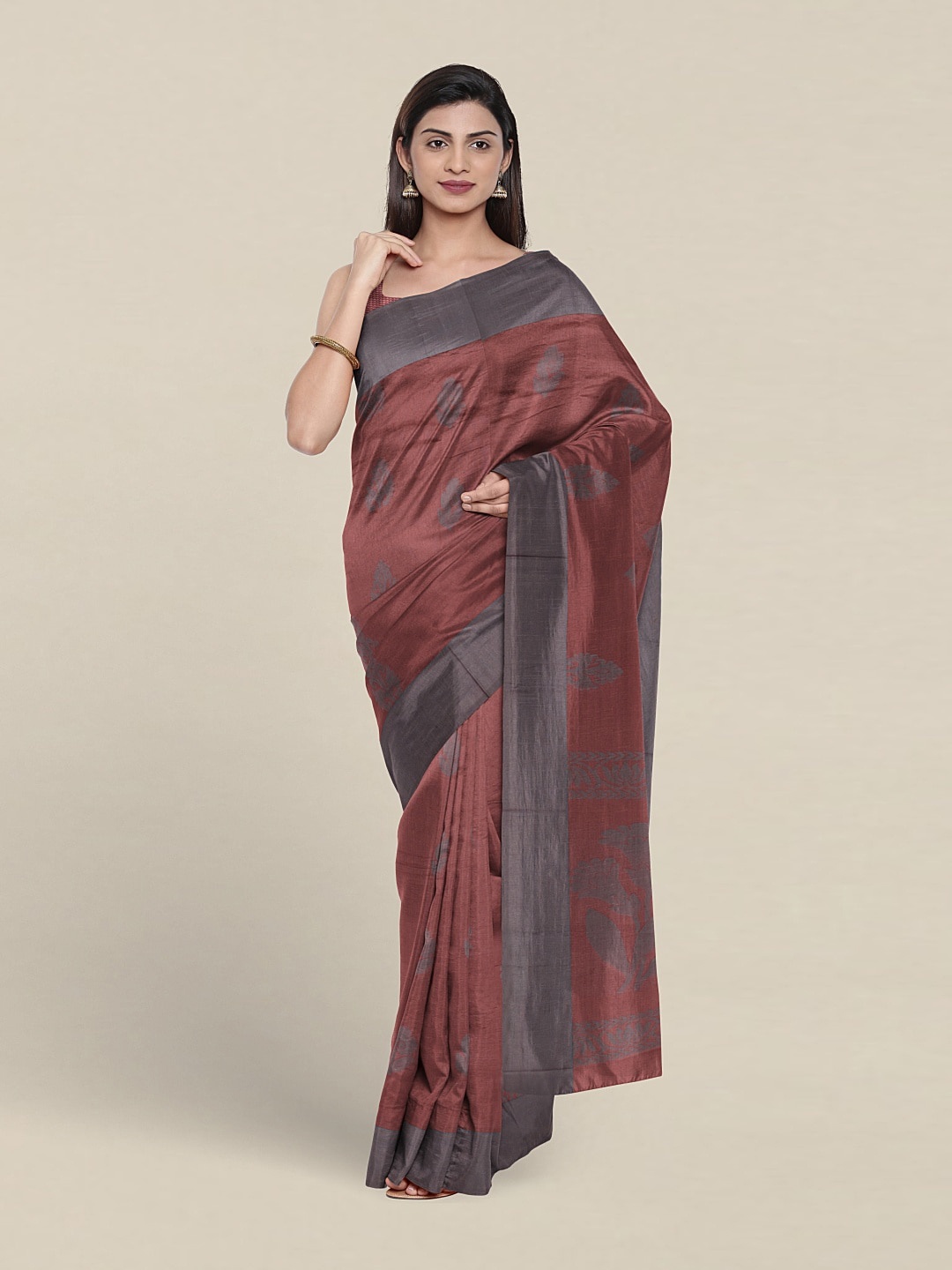 

Pothys Ethnic Motifs Woven Design Silk Cotton Saree, Maroon