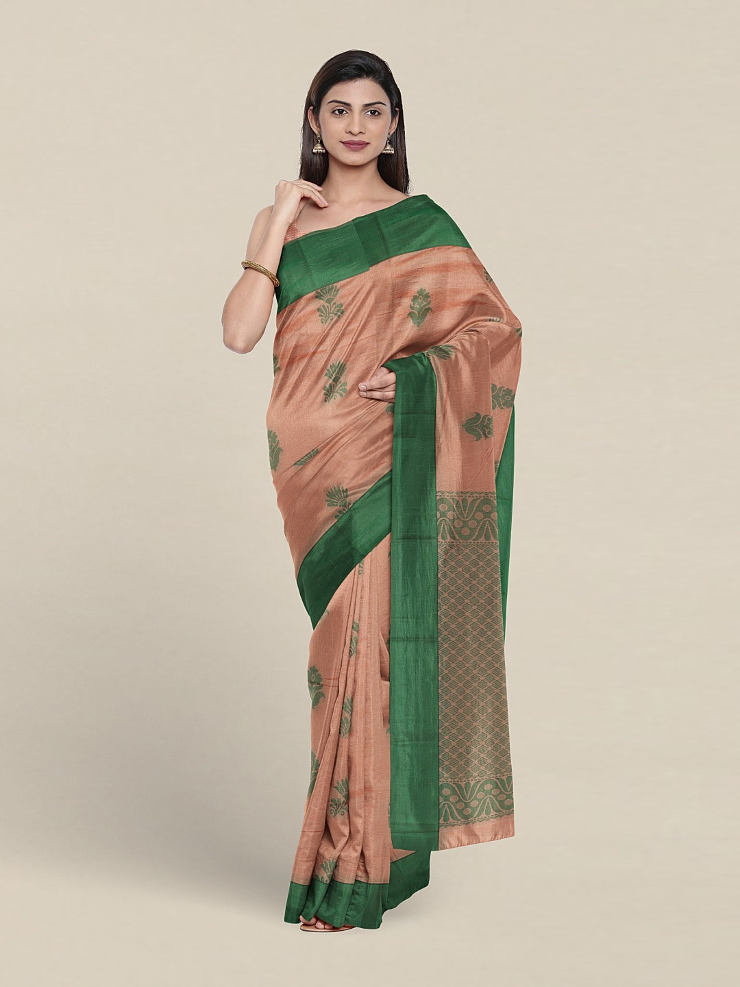 

Pothys Ethnic Motifs Woven Design Pure Silk Saree, Peach