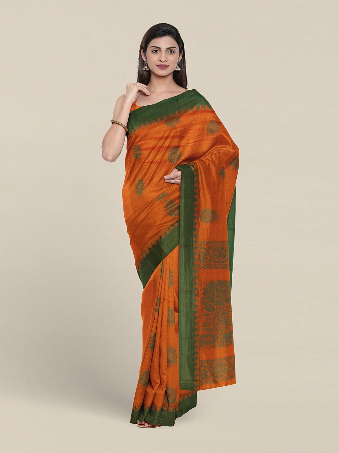

Pothys Ethinic Motif Woven Design Pure Silk Saree, Orange