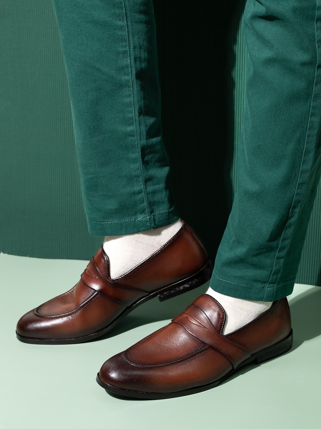 

LA BOTTE Men Leather Slip On Loafers, Brown